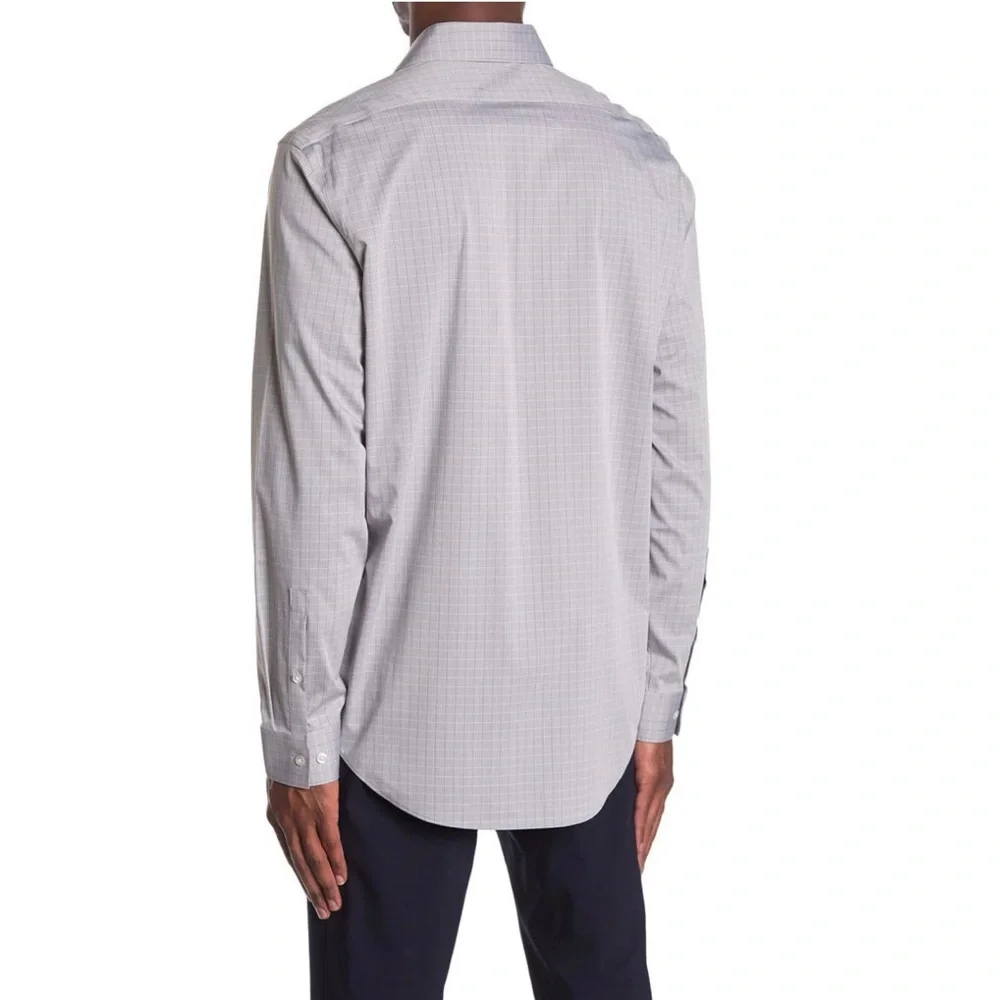 Calvin Klein Slim Fit Dress Shirt Stretch in Grey Size 16.5 (34/35) NWT - Picture 4 of 11